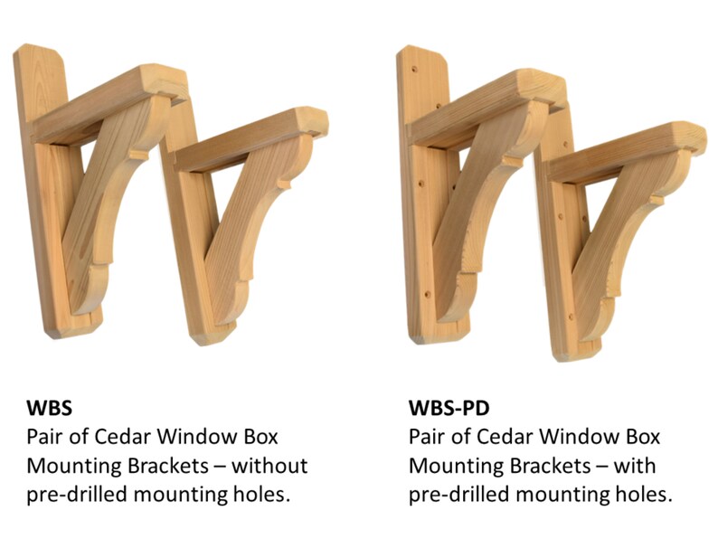 Decorative Cedar Window Box Mounting Brackets Etsy
