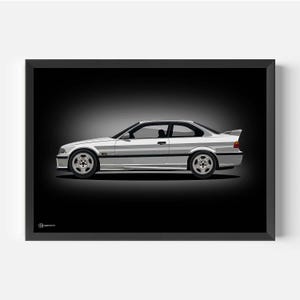 Poster per auto M3 E36 Artwork - Scuro - CARTISTRY®