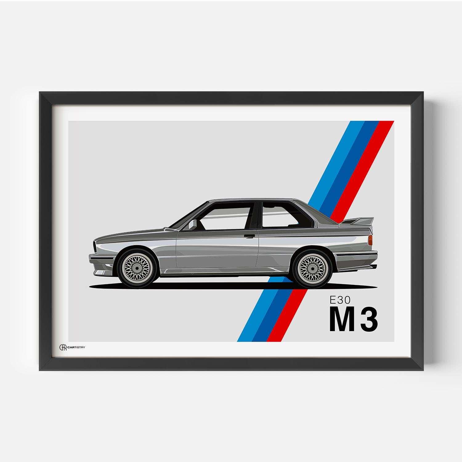 Car Poster M3 E30 Artwork - CARTISTRY®