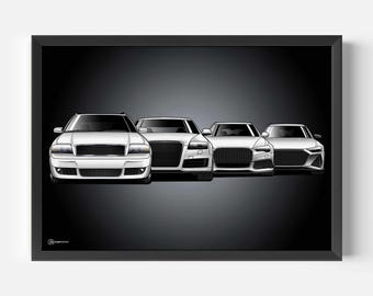 Car Poster RS6 Generations - CARTISTRY®