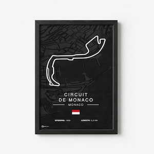 Póster del circuito de carreras de Mónaco - Oscuro - CARTISTRY®