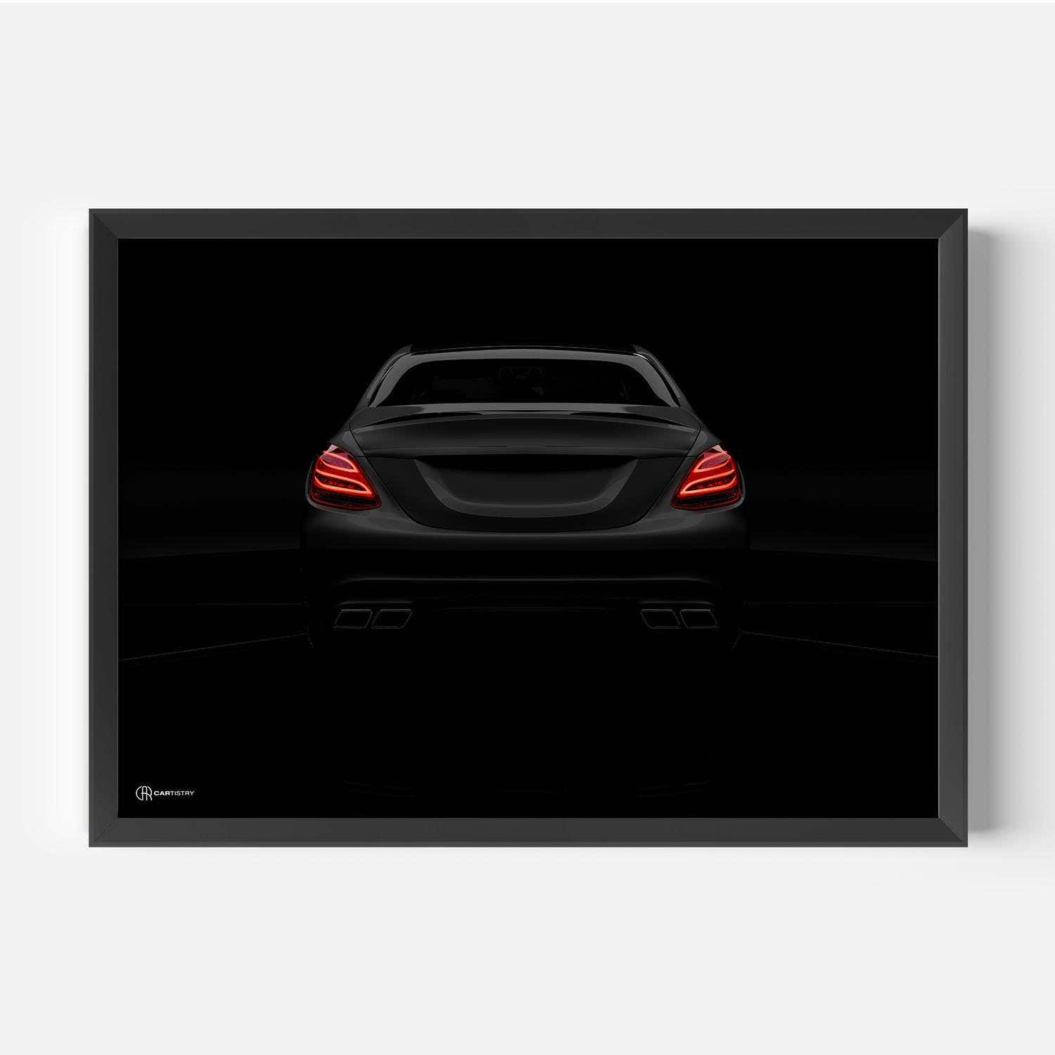 Car Poster C63 AMG Rear View - CARTISTRY®