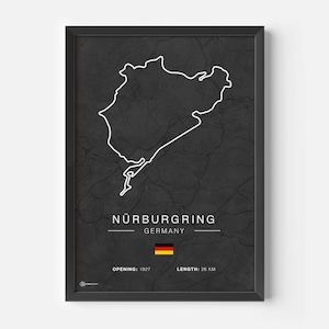 Rennstrecken Poster Nürburgring Nordschleife - Dunkel - CARTISTRY®