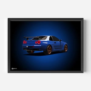 Auto Poster GTR R34 Skyline Heck - CARTISTRY®