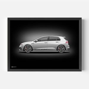 Auto Poster Golf 8 GTI - Dunkel - CARTISTRY®