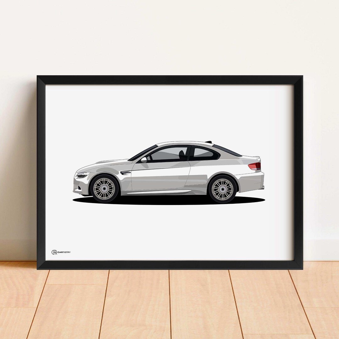 M3 E92 Poster Side Artwork Bright Sports Car Poster M3 Etsy