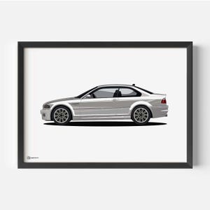 Poster per auto M3 E46 Artwork - Luce - CARTISTRY®