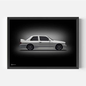 Poster auto M3 E30 - Scuro - CARTISTRY®