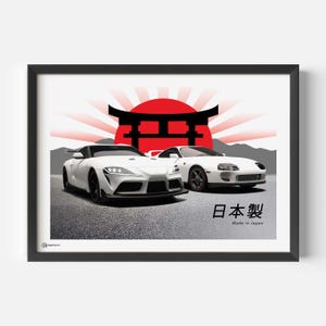 Poster auto Supra Generations JDM Style - CARTISTRY®