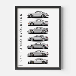 Póster de coche 911 Generations Side Bright - CARTISTRY®