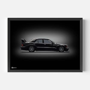 Poster auto 190E Evo II - Scuro - CARTISTRY®