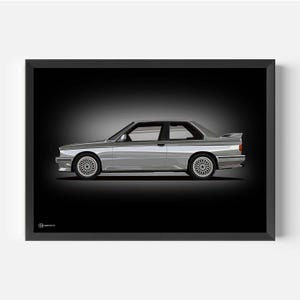 Poster per auto M3 E30 Artwork - Scuro - CARTISTRY®