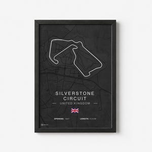 Póster del circuito de Silverstone - Oscuro - CARTISTRY®
