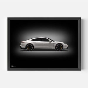 Póster del coche Taycan - Oscuro - CARTISTRY®