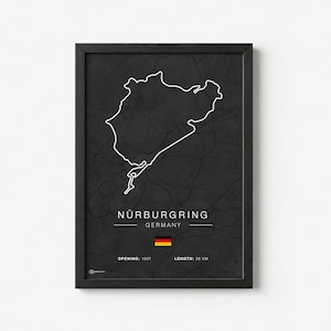 Póster Pista de carreras Nürburgring Nordschleife - Oscuro - CARTISTRY®