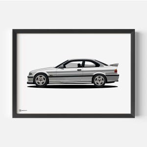 Poster per auto M3 E36 Artwork - Luce - CARTISTRY®