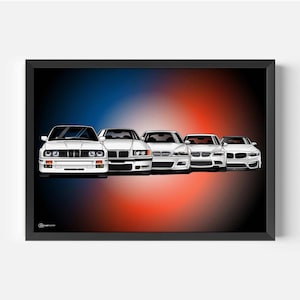 Poster auto M3 Generations Vista frontale - Formato orizzontale - CARTISTRY®