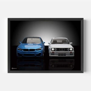 Poster auto M3 Generazioni E30/F80 - CARTISTRY®