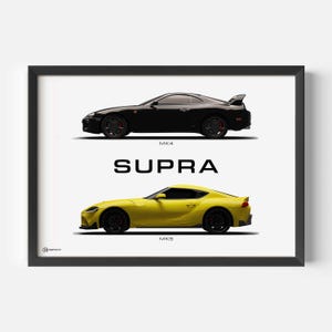 Poster auto Supra Generations MK4 / MK5 - CARTISTRY®