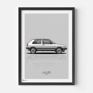 Póster de coche Golf 2 GTI - CARTISTRY®