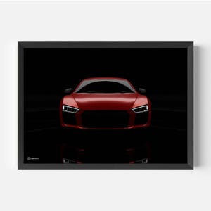 Car Poster R8 Front View - CARTISTRY®