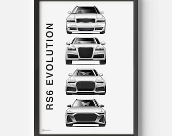 Car Poster RS6 Generations Front - CARTISTRY®