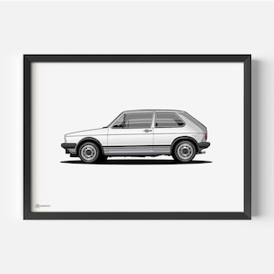 Autoposter Golf 1 GTI - Licht - CARTISTRY®