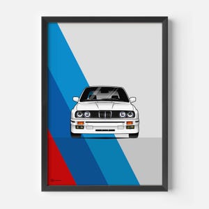Poster auto M3 E30 anteriore - CARTISTRY®