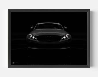 Car Poster C63 AMG Front View - CARTISTRY®