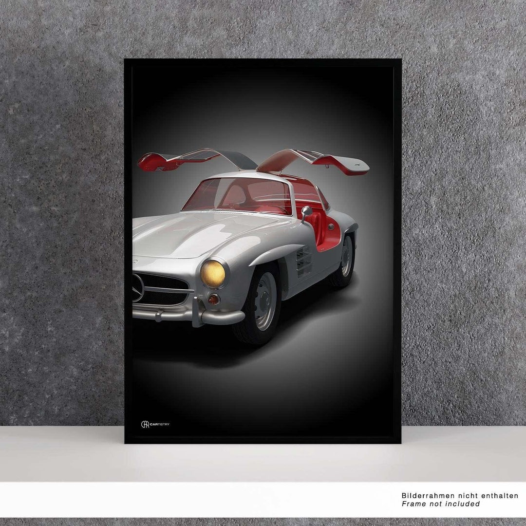 300SL Gullwing Poster Sports Car Poster AMG Poster Car Poster Art Print