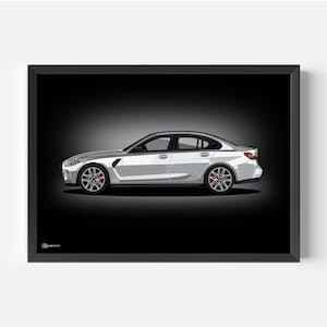 Poster per auto M3 G80 Artwork - Scuro - CARTISTRY®