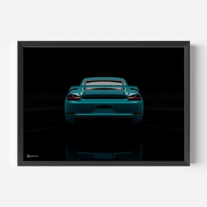 Auto Poster Cayman GT4 Heckansicht - CARTISTRY®