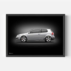 Autoposter Golf 5 GTI - Donker - CARTISTRY®