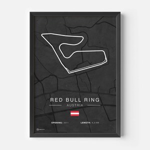 Rennstrecken Poster Red Bull Ring - Dunkel - CARTISTRY®