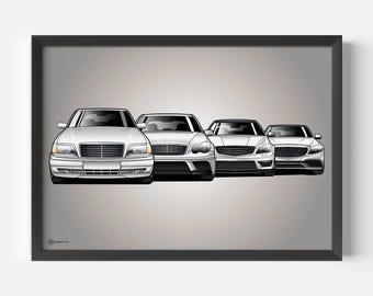 Car Poster AMG Generations - CARTISTRY®