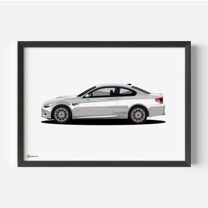 Poster per auto M3 E92 Artwork - Luce - CARTISTRY®