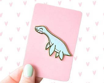 Plesiosaurus Hard Enamel Pin Jurassic Cuties Kawaii Dinosaur Lapel Pin
