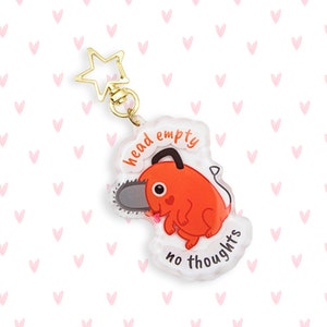 Llavero Pochita / Lindo / Kawaii / Chibi / Regalo / CSM / Hombre Motosierra / Encanto / Llavero Acrílico / Cabeza Vacía Sin Pensamientos
