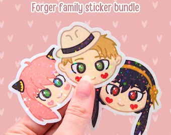 Forger Family Sticker Bundle | Cute | Kawaii | Chibi | Gift | SxF | SpyxFamily | Stationery | Anime | Anya | Loid | Yor