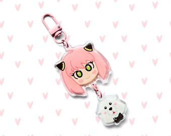 Anya Keychain | Cute | Kawaii | Chibi | Gift | SxF | SpyxFamily | Charm | Acrylic Keychain | Anya Forger | Bond | Anime
