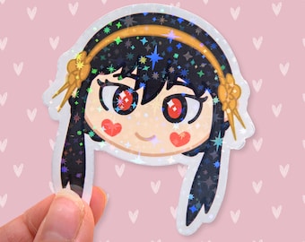 Yor Holographic Sticker | Cute | Kawaii | Chibi | Gift | SxF | SpyxFamily | Stationery | Anime | Yor Forger