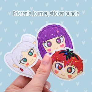 Frieren&#39;s Journey Sticker Bundle | Cute | Kawaii | Gift | Anime | Frieren | Stark | Fern | Stationery | Fantasy