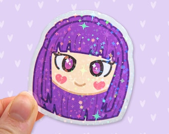 Fern Holographic Sticker | Cute | Kawaii | Chibi | Gift | Anime | Frieren | Beyond Journey's End | Stationery | Mage | Elf | Fantasy