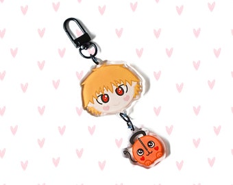 Denji Keychain | Cute | Kawaii | Chibi | Gift | Anime | Charm | Acrylic Keychain | Pochita