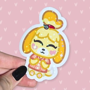 Isabelle Holographischer Aufkleber | Animal Crossing | AKNH | Neue Horizonte | Dekorativ | Scrapbooking | Niedlich | Kawaii | Geschenk