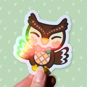 Blathers Holographischer Aufkleber | Animal Crossing | AKNH | Neue Horizonte | Dekorativ | Scrapbooking | Niedlich | Kawaii | Geschenk