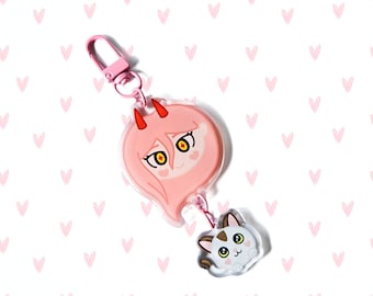Power Keychain | Cute | Kawaii | Chibi | Gift | Anime | Charm | Acrylic Keychain | Meowy | Cat