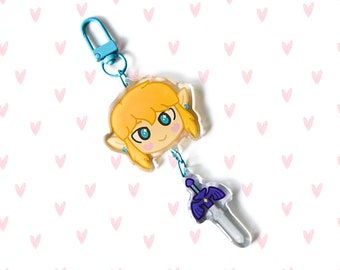 Brelok akrylowy Link | Master Sword | Legend of Zelda | BoTW | ToTK | Uroczy | Kawaii | Urok | Akcesorium | Prezent