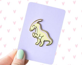 Parasaurolophus Hard Enamel Pin Jurassic Cuties Kawaii Dinosaur Lapel Pin