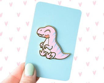 T-Rex Hard Enamel Pin Jurassic Cuties Kawaii Dinosaur Lapel Pin